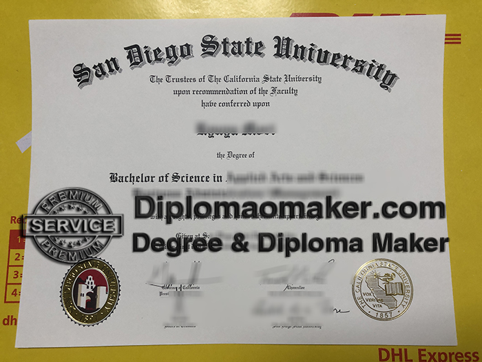 SDSU degree certificate