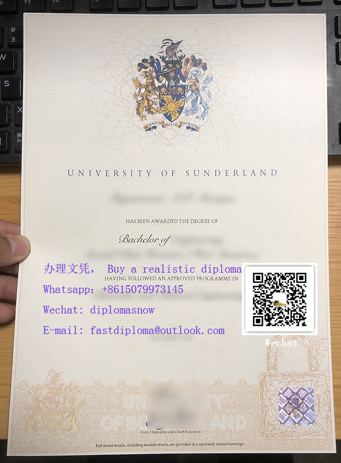 University of Sunderland degree certificate