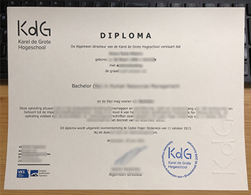 Karel de Grote Hogeschool degree certificate