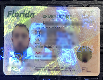购买佛罗里达驾照ID, 可扫描个人信息，真实入档