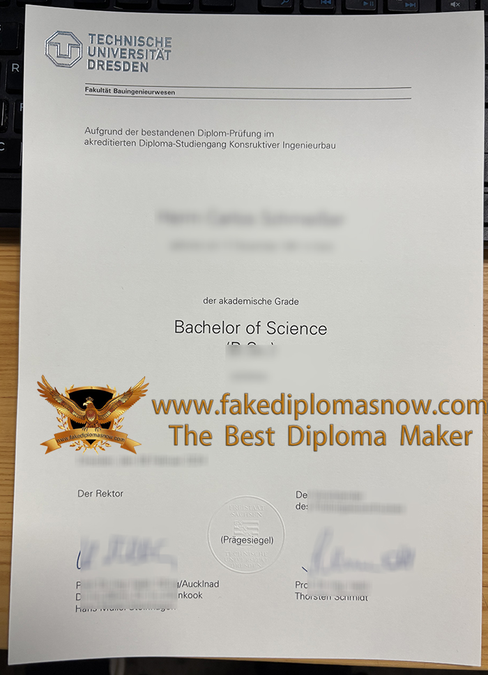 TU Dresden diploma, Technische Universität Dresden Urkunde