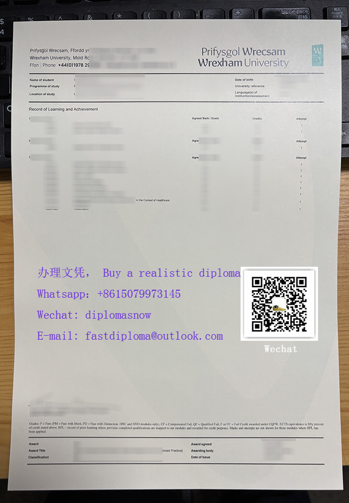 Wrexham University transcript