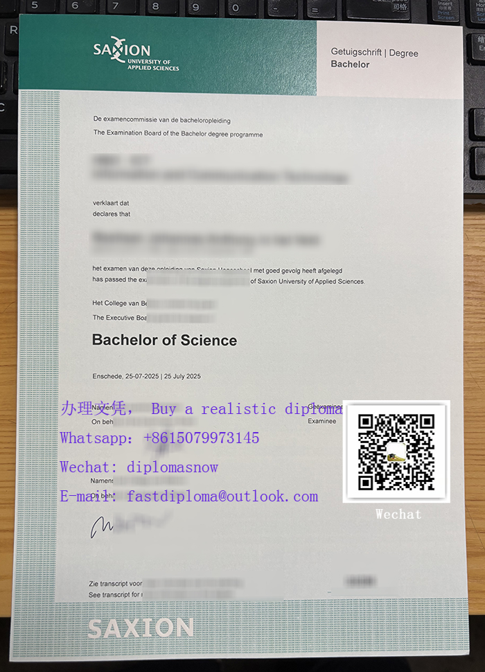 Saxion University of Applied Sciences diploma Saxion University of Applied Sciences diploma