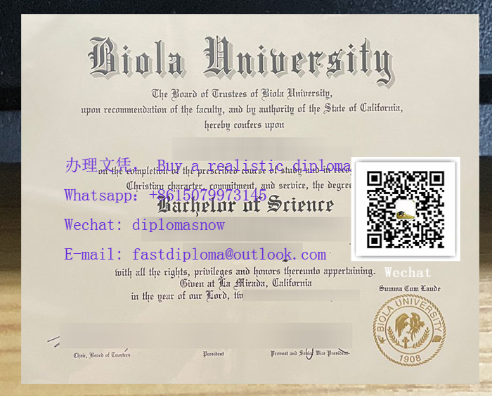Biola University diploma
