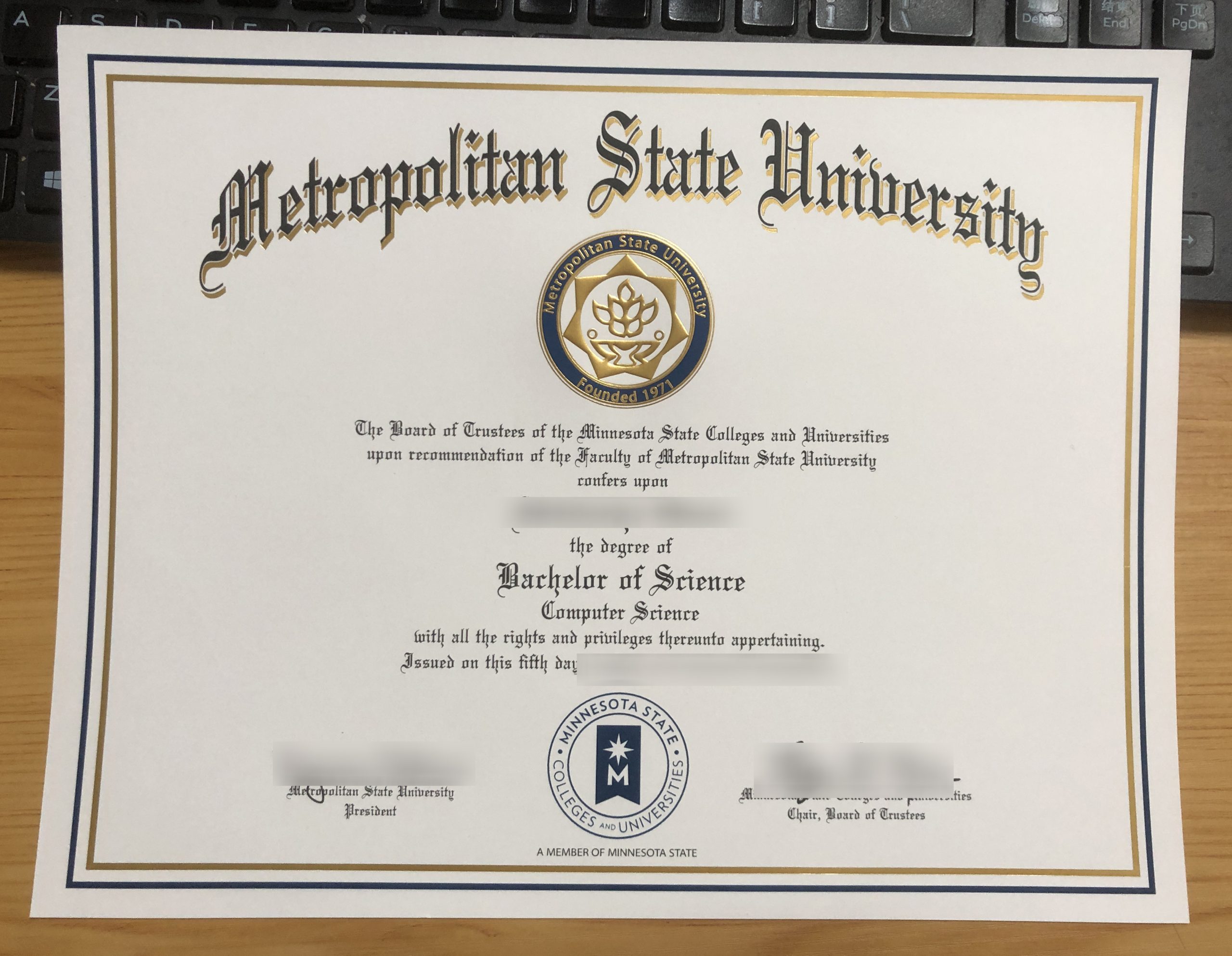 Order a Metropolitan State University diploma safely