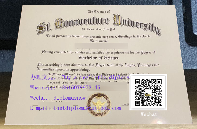 St. Bonaventure University diploma