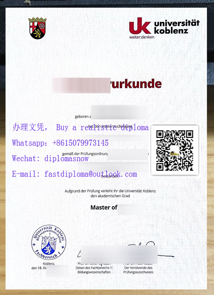 Universität Koblenz Urkunde