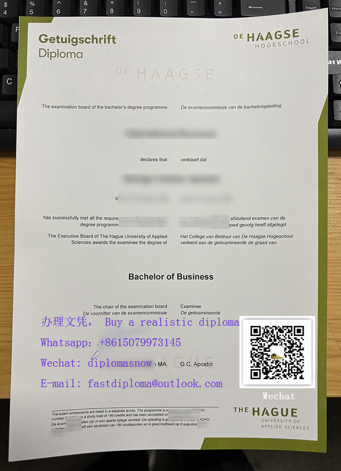 De Haagse Hogeschool Getuigschrift