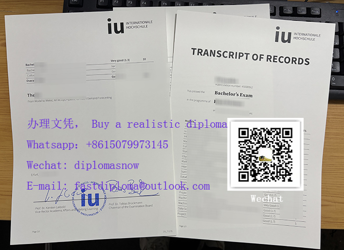 IU Internationale Hochschule transcript of record