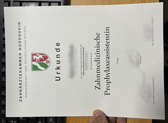 Order a Zahnärztekammer Nordrhein Urkunde