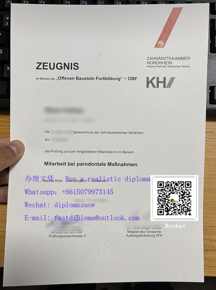 Zahnärztekammer Nordrhein Zeugnis